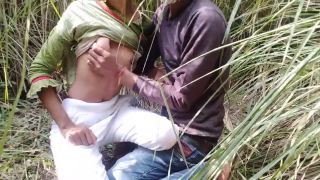 Indian Young Desi Girl Took To The Forest Pressed Her Boobs And Fucked -1