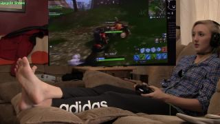 adult xxx clip 4 White girls feet , foot tease pov , gamer girl plays fortnite! barefoot joi, fetish play on solo female -8