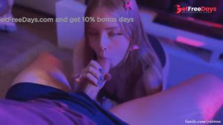 Big Cumshot on Tits and Face, Little Slut Loves to Suck-6