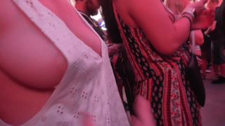 Shy Goth Exhibitionist Vegas Trip Packed Street Sideboob-9