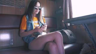 MilaGrace - Lustful Eighteen Year old Bitch Sucked my Fat Cock in the Train  - pov - big ass porn amateur ffm-0