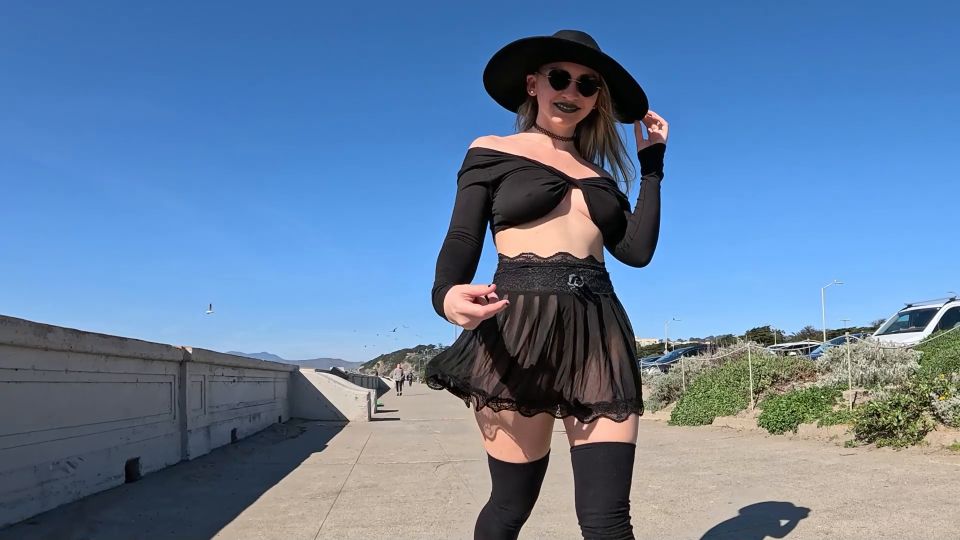 [GetFreeDays.com] Sheer skirt at the beach - Shy Goth hardcore squirt porn