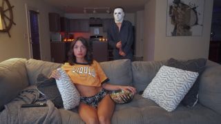 Step Bro Is Back From Halloween Party To Give Step Sis A Scary Big Cock-0