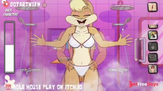 Lola Bunny Furry Big Tits Up Against The Glass In Shower And Creampied - Hole House Game-5