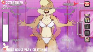 Lola Bunny Furry Big Tits Up Against The Glass In Shower And Creampied - Hole House Game-7