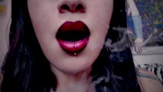 Cassandra Cain - Red and black smoke drags - Smoking-9