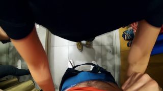 VictoriaLovesMe - Public Blowjob in Fitting Room with Athletic round Ass Girl  - young girl - amateur porn beautiful blonde footjob-1