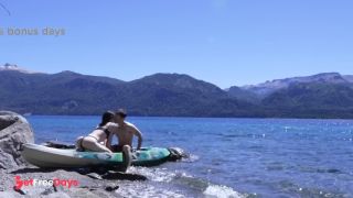 Horny Teen Couple gets Caught having Sex on Public Beach - Huge Cumshot Amateur-1