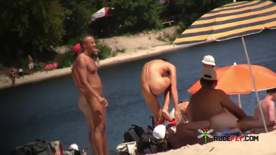 adult clip 29 Curvy teen bares all at a naturist strand in the sun,  on teen 
