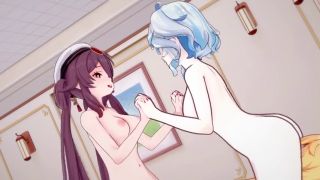 Hentai Furina and Hu tao double fuck - Genshin Impact hentai animation-2