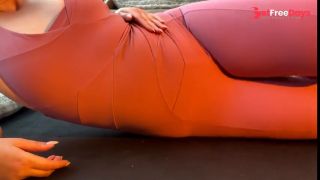 Juicy chubby girl practices pilates and gives herself pleasure-3