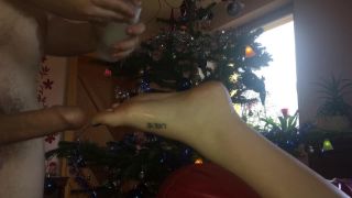 Hot Xxxmas feet humping with a huge cum blast-0