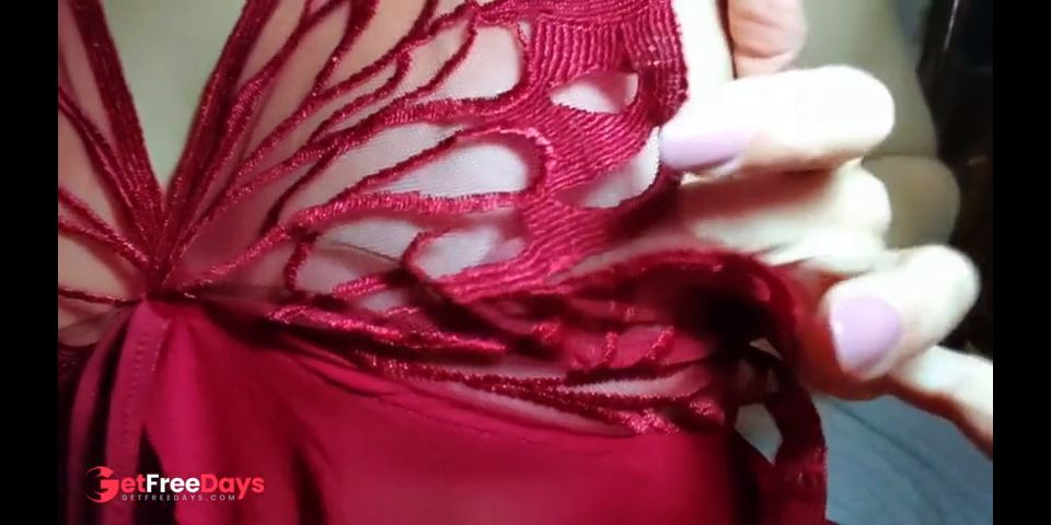 Happy Valentines day  Milf Masturbating in Red Outfit