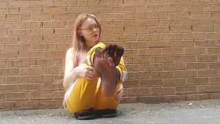 OGFeet - Sativa Skies - ally way fishnets 5 mins, femdom slave on femdom porn -1