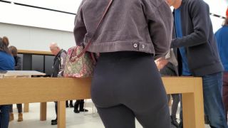 Impressive bubble butt bends over the desk Voyeur-0