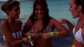 Shy GIrl Flashes on Public Beach public -8