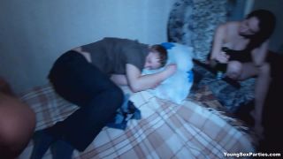 Amateur - Sleeping guy misses a great threesome Amateurporn-2