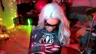 Lara Loxley – Black Cat Symbiote Mirror BJ Facial on masturbation porn -9