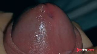 Very close-up of an over-excited penis and streams of pre-cum-5