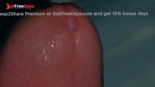 Very close-up of an over-excited penis and streams of pre-cum-6