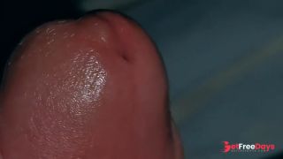 Very close-up of an over-excited penis and streams of pre-cum-7