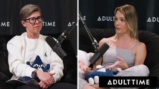Big Natural Tits ADULT TIME - Busty Lesbians Octavia Red and Kenna James CAUGHT EATING PUSSY On Podcast Set FULL SCENE-5