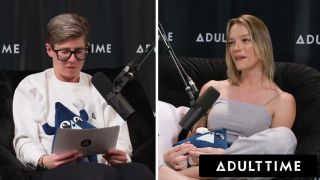 Big Natural Tits ADULT TIME - Busty Lesbians Octavia Red and Kenna James CAUGHT EATING PUSSY On Podcast Set FULL SCENE-9
