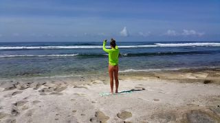 Dream4AngelNaked YOGA # Morning Yoga exercises at Ocean Shore-1