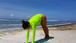 Dream4AngelNaked YOGA # Morning Yoga exercises at Ocean Shore-2