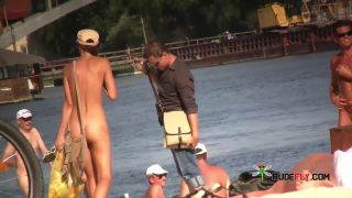 Being naked and hot gets a teen nudist attention  3-7