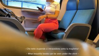 CRAZY Slut Teen Gets Dirty On The Train And Gives Me A Blowjob Among Th-0