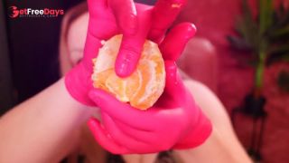 ASMR nurse gloves and eating oranges Arya Grander-2