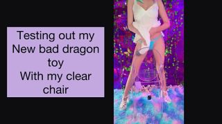 Female Orgasm Slutty adorable Egirl masturbates and squirts on clear chair compilation-2