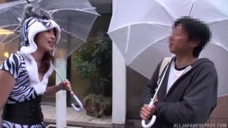 Awesome Ayu Sakurai nasty Asian milf gives handjob in public Video Online International!-1