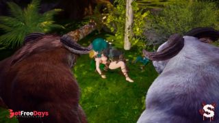 Sexy forest elf has an orgy with the Wild Life beings-9