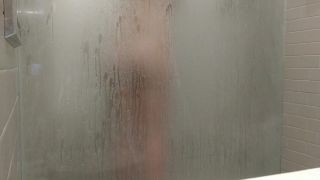 blonde busty girl taking a shower. hidden cam-5