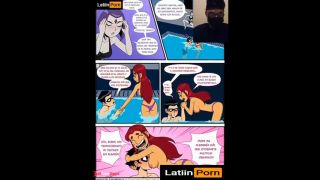 Teen Titans - Robin fucks Starfire X Raven group sex-3