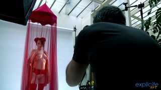 Backstage video during a photoshoot with a French redhead beauty-1