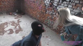 Spitting – LICKING GIRLS FEET – NICOLE – Walk through an abandoned house – Humiliates her pathetic loser slave - Humiliation games-4