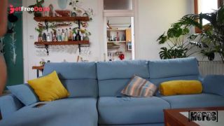 Hot Babe MySweet Apple Strips And Fucks On The Couch-4