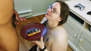 Schoolgirl PAWG Eats a Cum Covered Eclair  Cum Covered Food-3