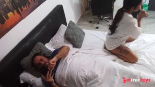 My girlfriend masturbates in front of me and my cock gets hard-2