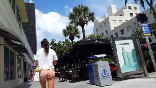 Candid vor pink tight shorts tan legs hottie-0