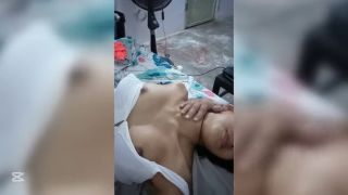 Indian 18-year-old schoolgirl, wet and braided, makes a video with her teacher. Her perfect tits. Real home-7