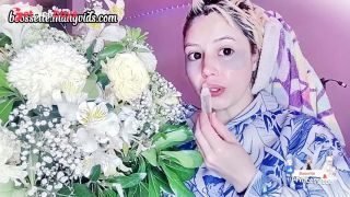 [GetFreeDays.com] After the shower a mask  skincare  blonde  bangs  short hair  cute  fresh  towel  flowers Adult Leak July 2023-7