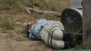 FutileStruggles_The Vigilante Turns His Attention Towards Rachel Outdoor Leather Bondage 3-7