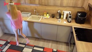 [GetFreeDays.com] Hot petite skinny blonde girlfriend is in the kitchen teases me with her pink pull over Adult Leak January 2023-3