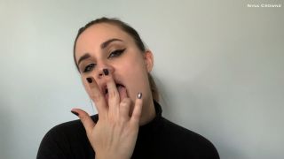 online video 25 motherless femdom Nina Crowne – Sloppy Spitty Self Foot Worship, foot worship on fetish porn-2