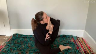 online video 25 motherless femdom Nina Crowne – Sloppy Spitty Self Foot Worship, foot worship on fetish porn-6