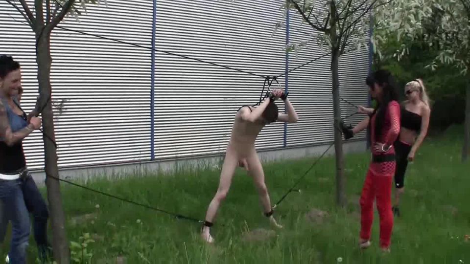 Sadistic Girls - Chantal, Miss Jane, Sweetbaby, Medina - Ballbusting for the new money slave - (Femdom porn)